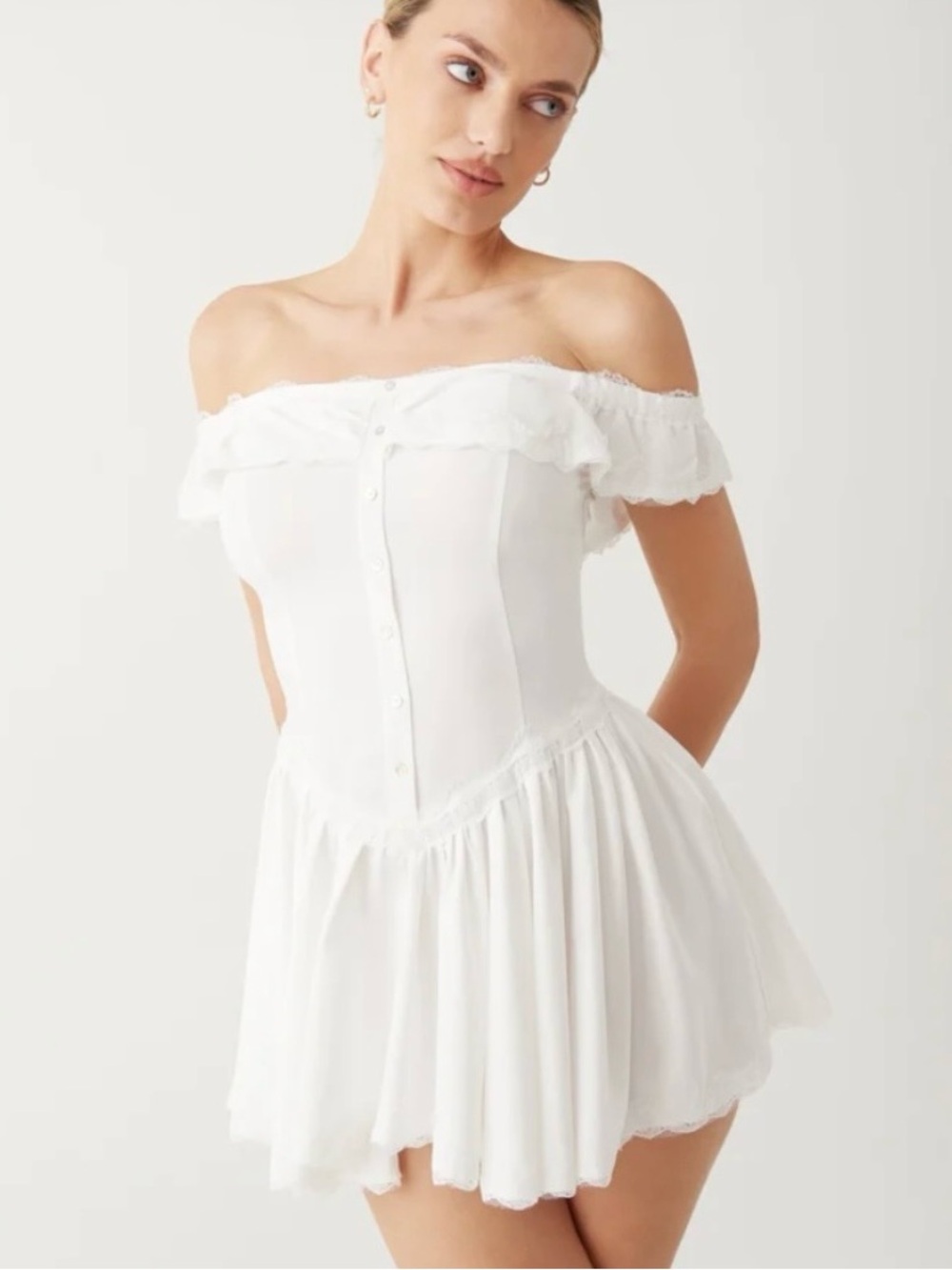 Frankie’s bikinis white Charli mini dress